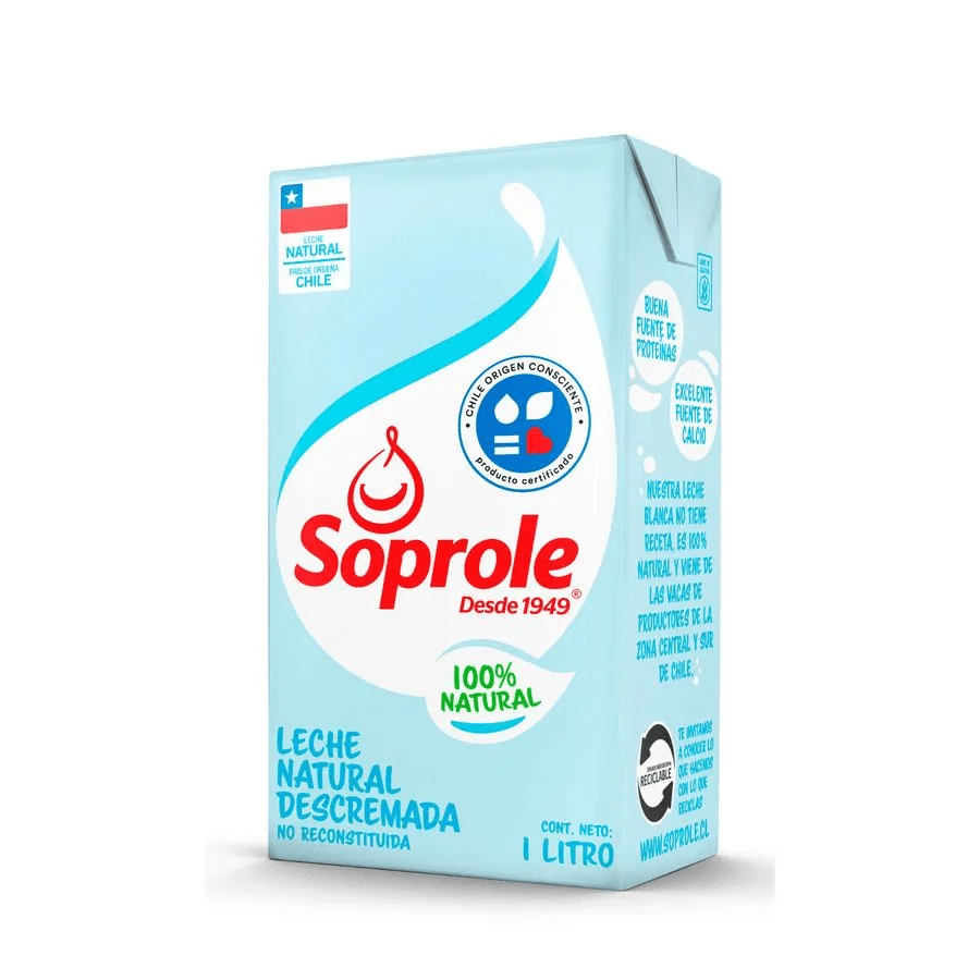 Leche Soprole Descremada Natural 1 L1