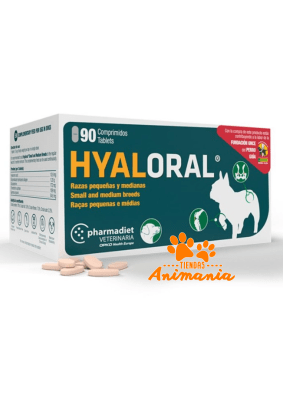 PHARMADIET HYALORAL RAZA PEQ/MED 90 COMP