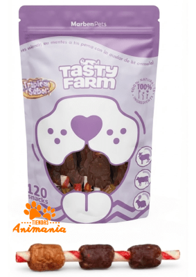 TASTY FARM SNACK TRIPLE SABOR CORDERO, VACUNO Y CONEJO 120 GR1