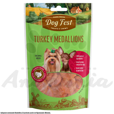 DOG FEST MEDALLONES DE PAVO 55 GR