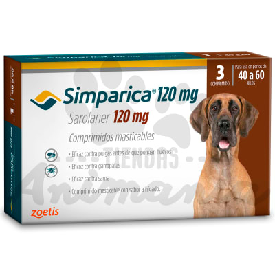 SIMPARICA 120 MG 3 COMPRIMIDOS 40 A 60 KG