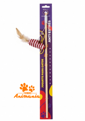 WONDER CAT VARILLA RATON CON PLUMA 40 CM