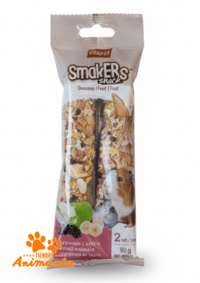 VITAPOL SMAKERS EN BOLSA PARA PEQUEÑOS ANIMALES SABORES FRUTALES 90 GR 2 PCS.