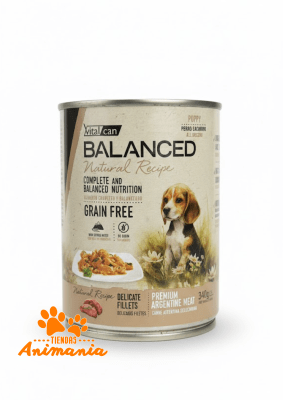 BALANCED PERRO NATURAL RECIPE LATA CACHORRO FILETES CARNE 340 GR1