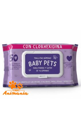 BABY PETS TOALLITA HUMEDA CON CLORHEXIDINA 50UN