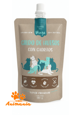 WINGA CALDO DE HUESOS CON CHORITOS GATO 180 GR1