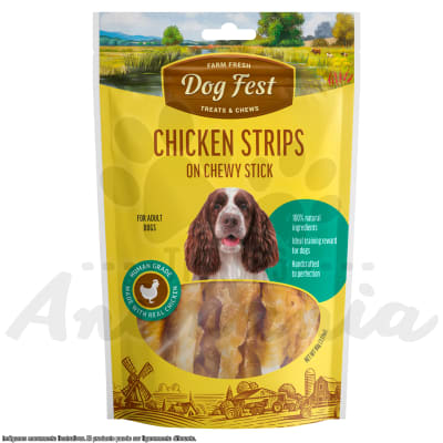 DOG FEST TIRAS DE POLLO EN BARRA MASTICABLE 90 GR1