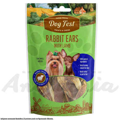 DOG FEST OREJAS DE CONEJO CON CORDERO 55 GR1