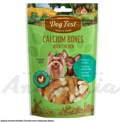 DOG FEST HUESITOS DE CALCIO CON POLLO 55 GR1