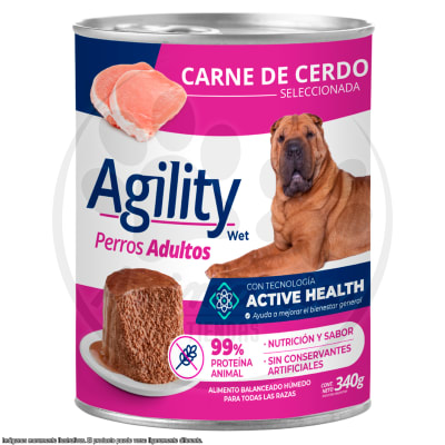 AGILITY LATA PERRO ADULTO CARNE CERDO 340 GR1
