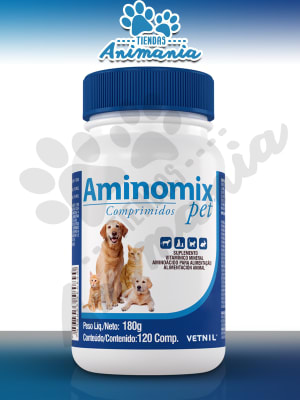 VETNIL AMINOMIX PET 120 COMPRIMIDOS SUPLEMENTO VITAMINICO MINERAL PARA PERROS Y GATOS1