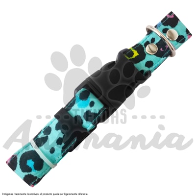 THE ROCKY DOG COLLAR PARA PERROS TALLA M DISEÑO ANIMAL PRINT AZUL1
