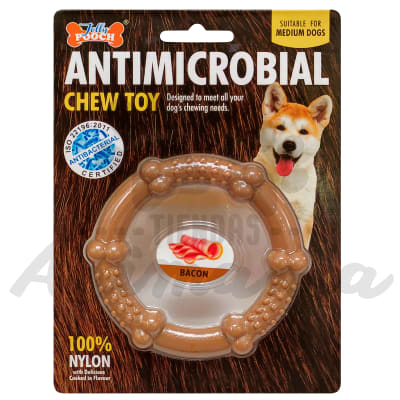 JUGUETE ANTIMICROBIAL CIRCULO DE NYLON SABOR BACON TALLA M