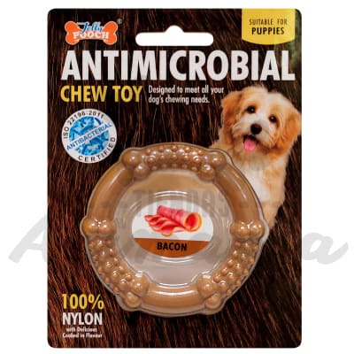 JUGUETE ANTIMICROBIAL CIRCULO DE NYLON SABOR BACON TALLA S1