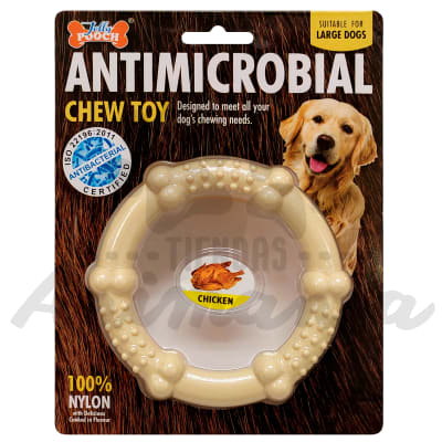 JUGUETE ANTIMICROBIAL CIRCULO DE NYLON SABOR POLLO TALLA L