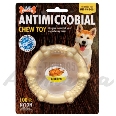JUGUETE ANTIMICROBIAL CIRCULO DE NYLON SABOR POLLO TALLA M1