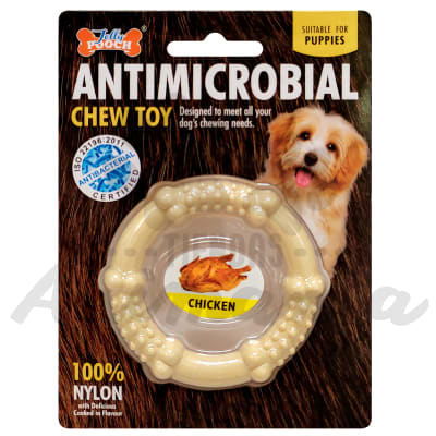 JUGUETE ANTIMICROBIAL CIRCULO DE NYLON SABOR POLLO TALLA S1