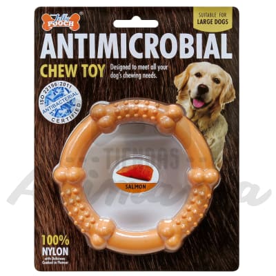 JUGUETE ANTIMICROBIAL CIRCULO DE NYLON SABOR SALMON TALLA L1