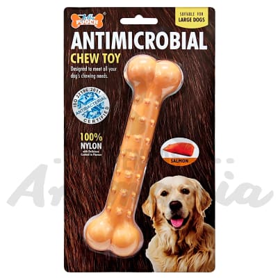 JUGUETE ANTIMICROBIAL HUESO DE NYLON SABOR SALMON TALLA L1