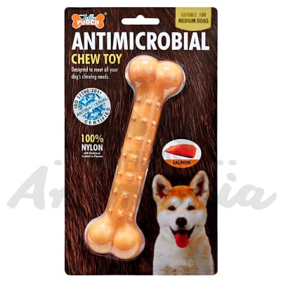 JUGUETE ANTIMICROBIAL HUESO DE NYLON SABOR SALMON TALLA M1