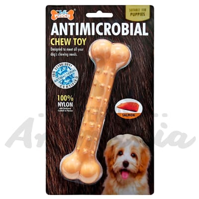 JUGUETE ANTIMICROBIAL HUESO DE NYLON SABOR SALMON TALLA S1