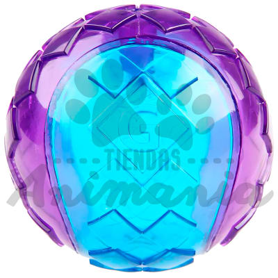 GIGWI PELOTA CHIRREADORA TAMAÑO M PARA PERROS VIOLETA/TRANSPARENTE1