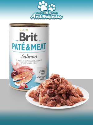 BRIT CARE LAT PERRO PATE & MEAT SALMON 400 GR