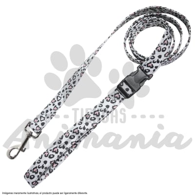 THE ROCKY DOG CORREA PARA PERROS MANOS LIBRES 1.2 METROS DISEÑO ANIMAL PRINT CORAZON1