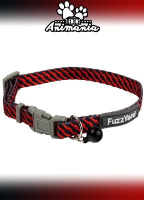 FUZZYARD CAT COLLAR TABBYTOOTH RED/NAVY ( 20 - 30 CM)