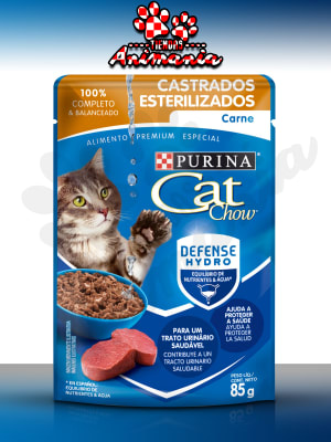 CAT CHOW POUCH ESTERILIZADOS CARNE 85 GR