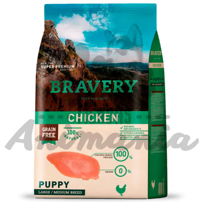 BRAVERY CHICKEN PUPPY LARGE/MEDIUM BREED 12 KG