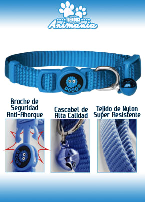 DOCO FURBALL COLLAR PARA GATO ANTI AHORQUE AZUL1