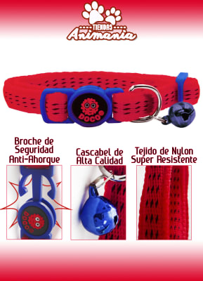 DOCO FURBALL COLLAR PARA GATOS ANTI AHORQUE ROJO1