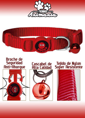 DOCO FURBALL COLLAR PARA GATO ANTI AHORQUE ROJO1