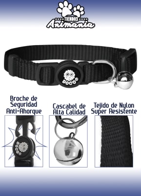 DOCO FURBALL COLLAR PARA GATO ANTI AHORQUE NEGRO