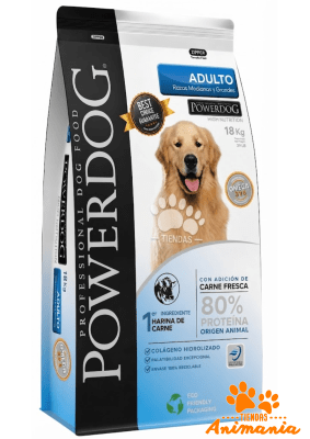 POWERDOG ADULRO RAZA MEDIANA Y GRANDE 18 KG