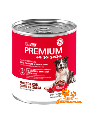 PREMIUM PERRO LATA EN SU SALSA TROCITOS CON CARNE ADULTOS 340 GR1