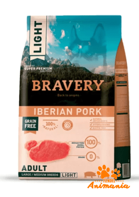 BRAVERY LIGHT IBERIAN PORK ADULT LARGE/MEDIUM BREEDS 4 KG