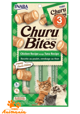 CHURU BITES CHICKEN RECIPE WRAPS TUNA - BOCADITOS ENVUELTOS DE POLLO Y ATÚN 3 UNIDADES / 30 GR