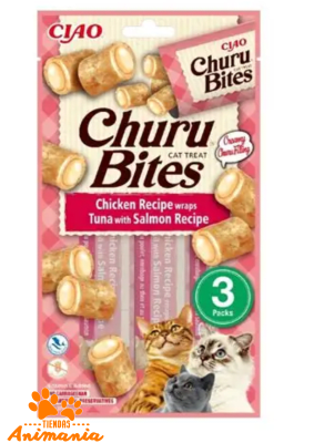 CHURU BITES CHICKEN RECIPE WRAPS TUNA WITH SALMON 3 UNIDADES / 30 GR [USA723]