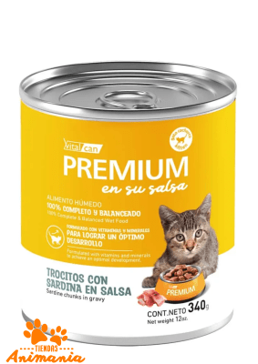 PREMIUM GATO LATA EN SU SALSA SARDINA CACHORRO 340 GR1