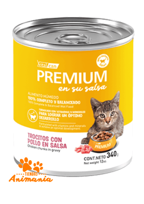 PREMIUM GATO LATA EN SU SALSA POLLO CACHORRO 340 GR1