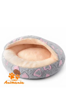 MARBEN PETS CAMA CONCHA GATOS Y PERROS CORAZON1