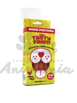 TASTY FARM SALCHICHAS DE POLLO MONOPROTEICAS 10*15 GR1