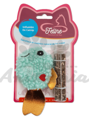 JUGUETE FELINE PEZ CON CATNIP EN TUBO1