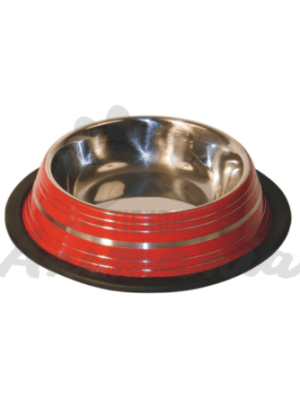 PLATO ACERO INOX. PINTADO CON DISEÑOS DE LINEAS 950 ML