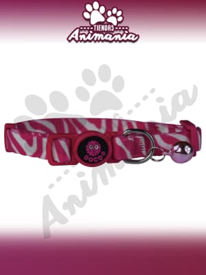 DOCO FURBALL COLLAR PARA GATO ANTI AHORQUE CEBRA/ROSA1
