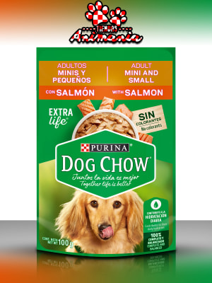 DOG CHOW POUCH ADULTO MINIS Y PEQUEÑOS SALMON 100 GR1