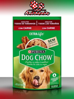 DOG CHOW POUCH ADULTO TODOS LOS TAMAÑOS CARNE 100 GR
