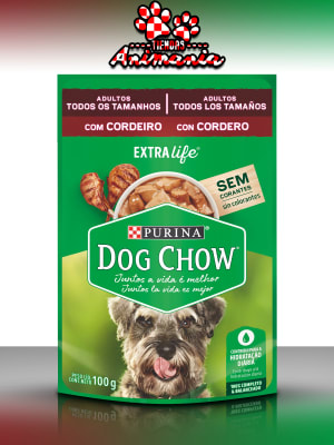 DOG CHOW POUCH ADULTO TODOS LOS TAMAÑOS CORDERO 100 GR